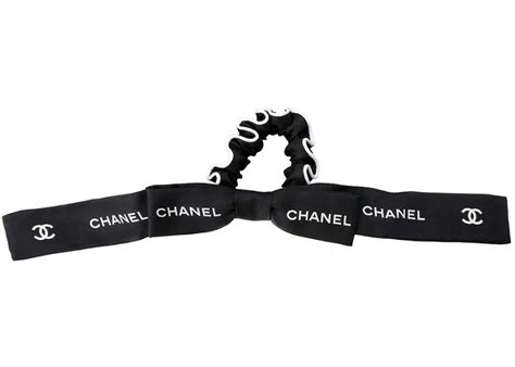 chanel silk tie|Chanel bow tie for hair.